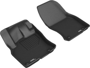 Audi Q3 Floor Mats - Front - 3D MAXpider - KAGU Black R1 - Black - `19-`24